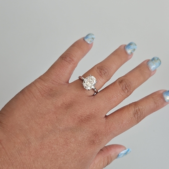 5ct Oval Custom Iced Out Moissanite Ring